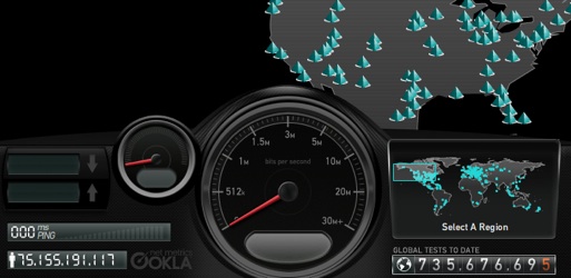 Test your Internet connection speed at Speedtest.net